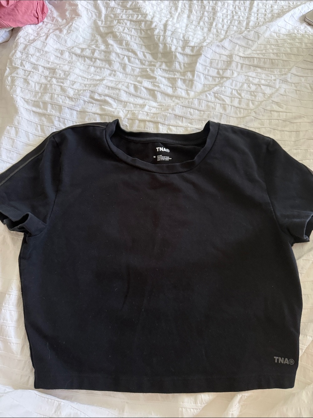 TNA Black Cropped Crew Tee